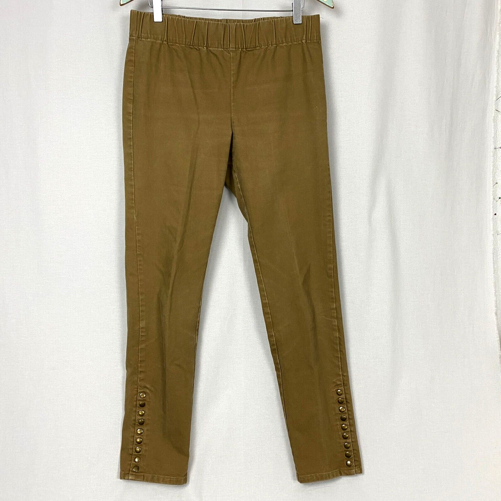 Soft Surroundings Pants ST Womens Small Tall Brown Pull On Snap Ankle 30x31